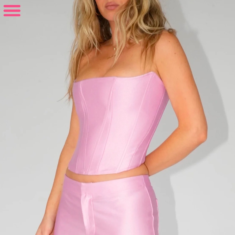 Pink Strapless Bodysuit